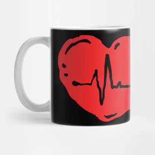 Heart with heartbeat wave Mug